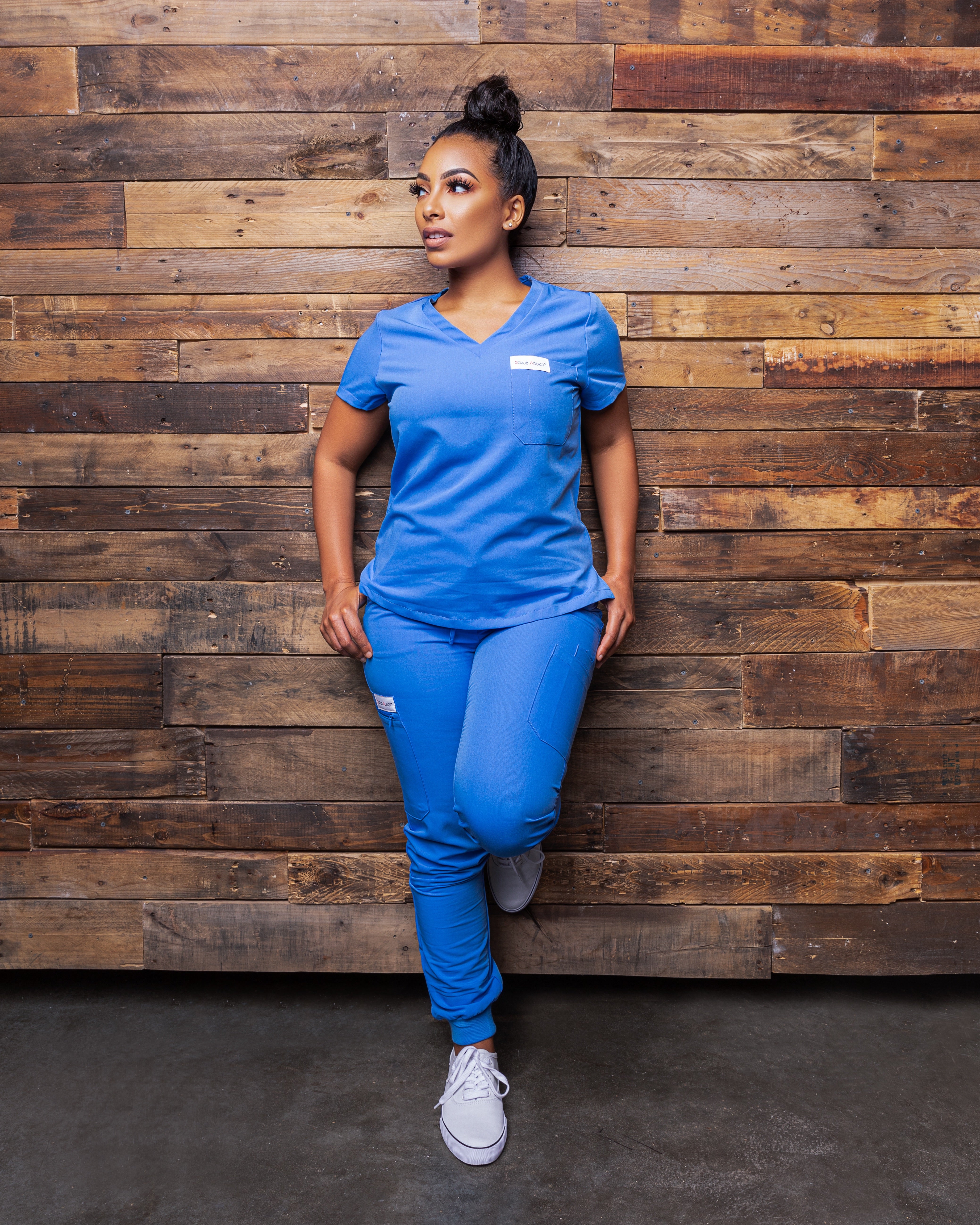 Scrub Addict Light Blue V-Neck